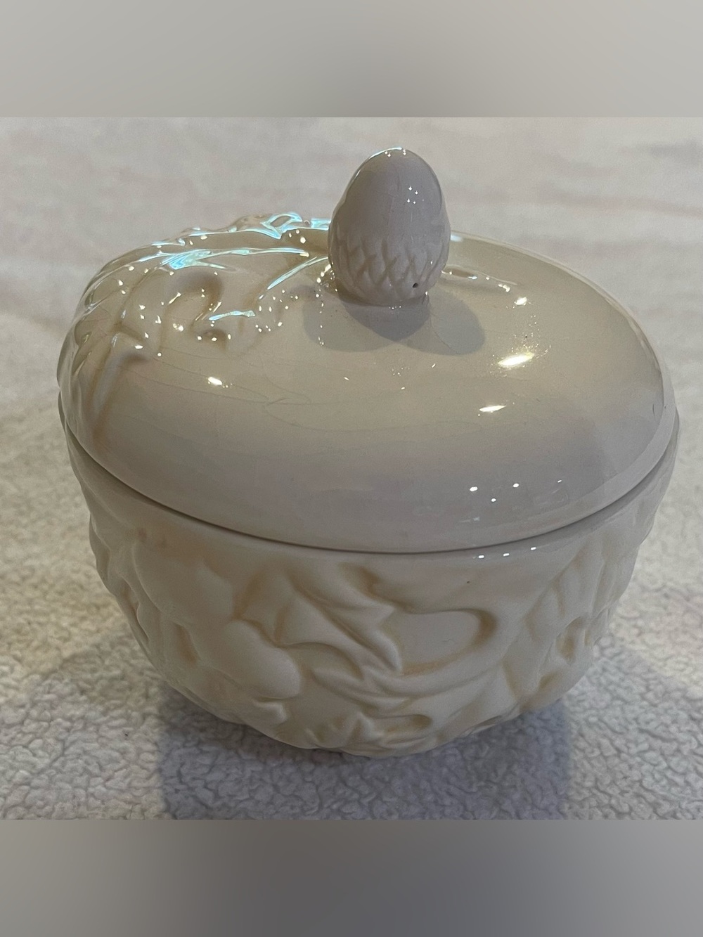 Hallmark Ceramic Acorn Lidded Candle Holder Fall Cottagecore Decor